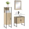 vidaXL Bathroom Furniture Set with Shelf 3 pcs Brown Engineered wood
