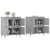 vidaXL Sideboards 2 pcs Concrete Grey Engineered Wood