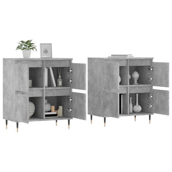 vidaXL Sideboards 2 pcs Concrete Grey Engineered Wood