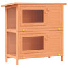 vidaXL Rabbit Hutch | Brown, Green | Pine wood, Plywood, Powder-coated iron