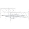 vidaXL Metal Bed Frame without Mattress with Footboard White 150x200cm
