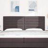 vidaXL LED Headboard with LED Strip Lights Dark brown 200 cm Fabric