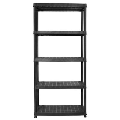 vidaXL Storage Shelf 5-Tier Black 91.5x45.7x185 cm Plastic
