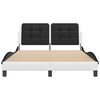 vidaXL Bed Frame without Mattress "Zadar" White and Black 120x200 cm Faux Leather