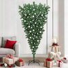 vidaXL Upside-down Artificial Pre-lit Christmas Tree with Ball Set PVC