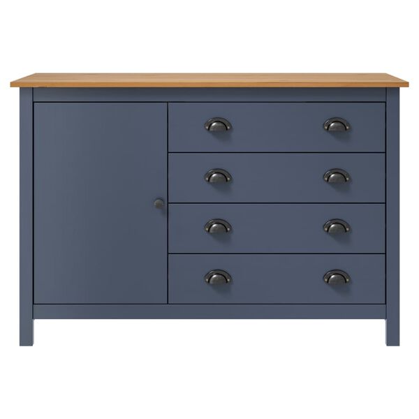 vidaXL Sideboard Hill Grey 120x40x80 cm Solid Pine Wood