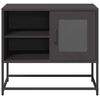vidaXL TV Cabinet Black 68x39x60.5 cm Steel