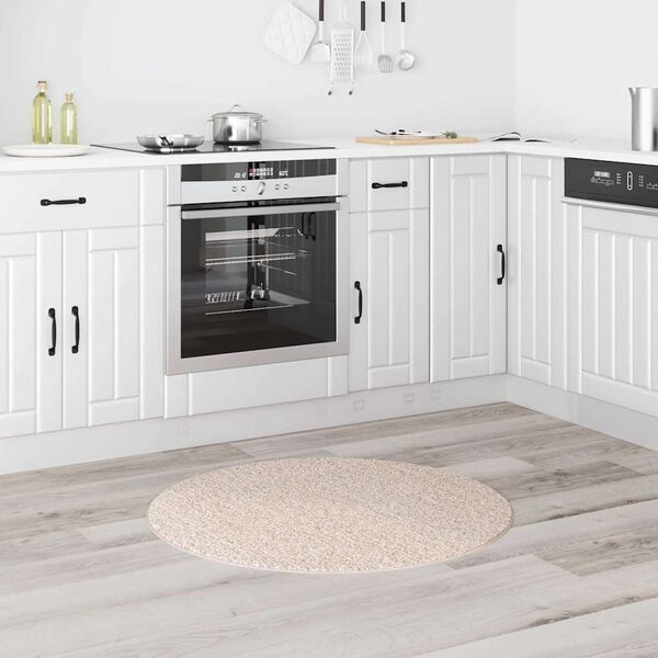 vidaXL Anti-slip Shaggy Rug Cream 90 x 90 cm PP