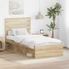 vidaXL Bed Frame with Headboard Sonoma 90 x 190 cm Solid Pine Wood