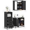 vidaXL 3 Piece Bathroom Furniture Set Black Engineered Wood