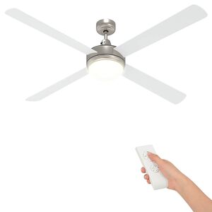 vidaXL Ceiling Fan with Light and Remote Control &Oslash; 130 cm White
