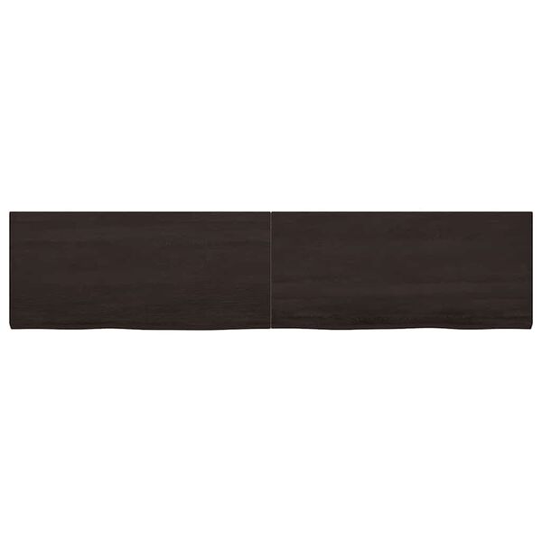 vidaXL Bathroom Countertop Dark Brown 220x50x(2-4) cm Treated Solid Wood
