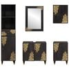 vidaXL Bathroom Cabinet Set with Drawer 5 pcs Black Solid Mango Wood