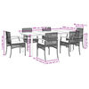 vidaXL 7 Piece Garden Dining Set with Cushions Black Poly Rattan