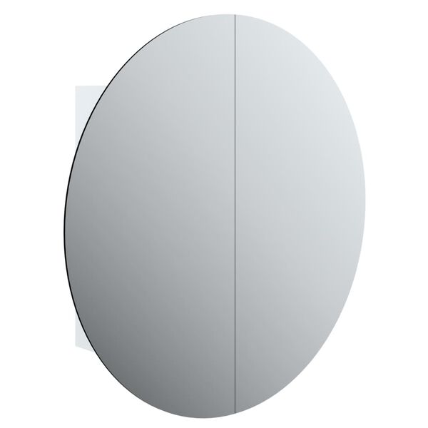 vidaXL Bathroom Cabinet with Round Mirror&LED White 54x54x17.5 cm