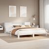 vidaXL Bookcase Bed without Mattress White 180x200 cm Super King Solid Wood Pine