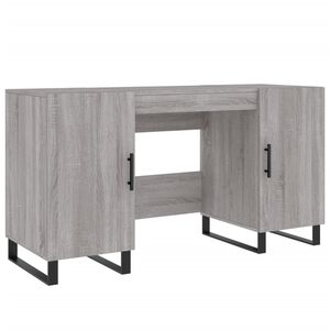 vidaXL Desk Grey Sonoma 140x50x75 cm Engineered Wood