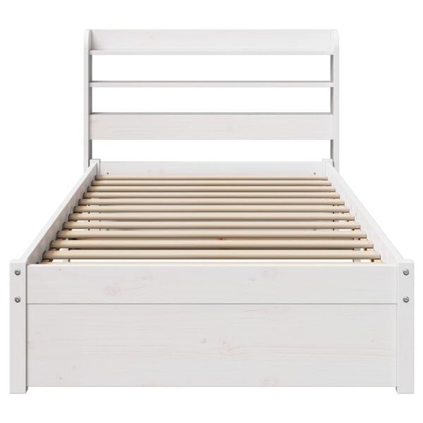 vidaXL Bed Frame with Headboard without Mattress White 90x190 cm Single