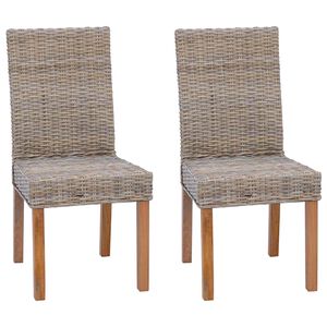 vidaXL Dining Chair 2 pcs Kubu Grey 45 x 54 x 93 cm
