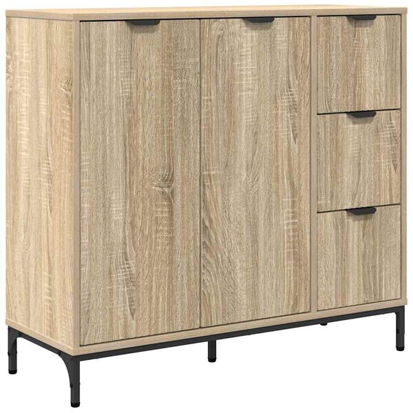 vidaXL Sideboard Sonoma Oak 89.5 x 33 x 82 cm Engineered Wood