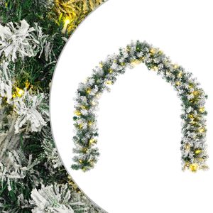 vidaXL Christmas Garland Green and White 270 cm PVC 50 LEDs