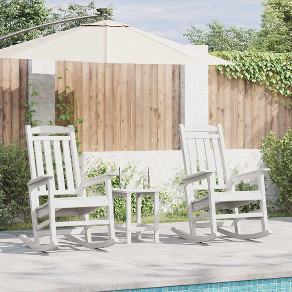 vidaXL Garden Rocking Chair 2 pcs White 70 x 92 x 108cm Plastic