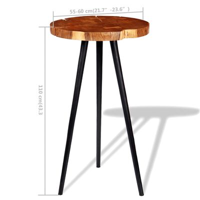 vidaXL Log Bar Table Solid Acacia Wood (55-60)x110 cm