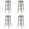 vidaXL Bar Stools 4 pcs Silver and Brown MDF