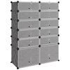 vidaXL Shoe Rack Black 94x37x125 cm PP