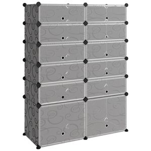 vidaXL Shoe Rack Black 94x37x125 cm PP