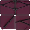 vidaXL Umbrella Bordeaux Red 372 x 198 x 243 cm