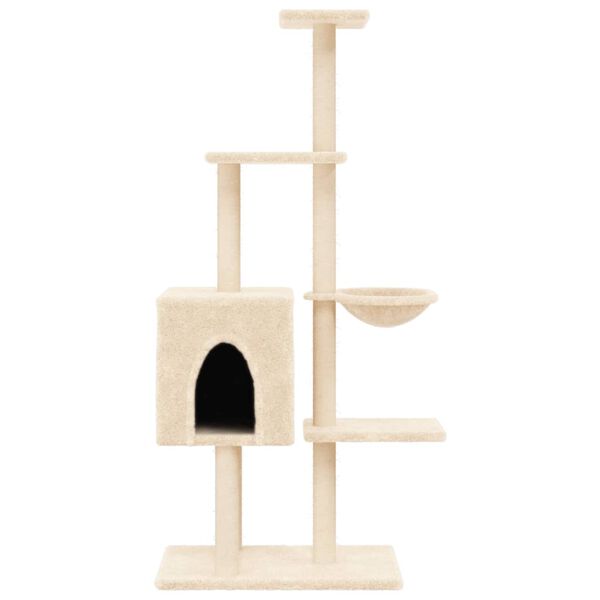 vidaXL Cat Tree with Sisal Scratching Posts Cream 145 cm