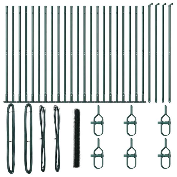 vidaXL Fence Post Green 50 x 1.5 m (36 mm mesh) Steel and PVC