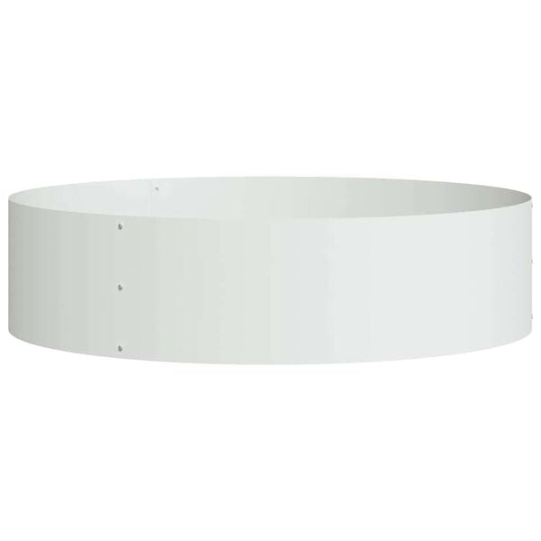 vidaXL Planter Ring White 80 x 80 x 20 cm Cold-rolled Steel