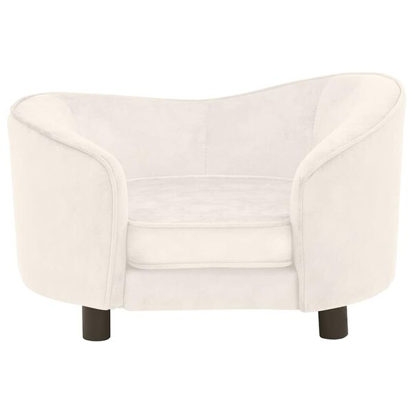 vidaXL Dog Sofa Cream 69x49x40 cm Plush