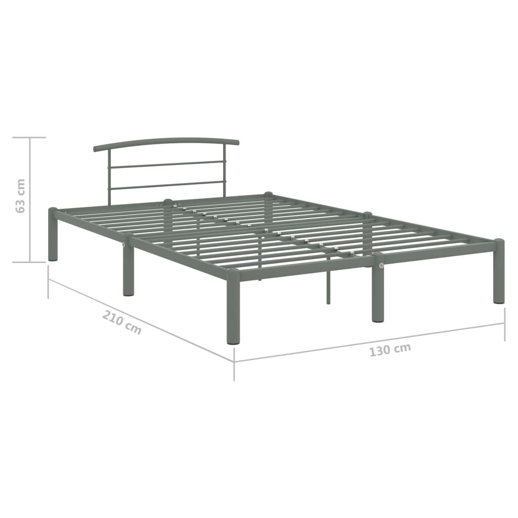 vidaXL Bed Frame without Mattress Grey Metal 120x200 cm