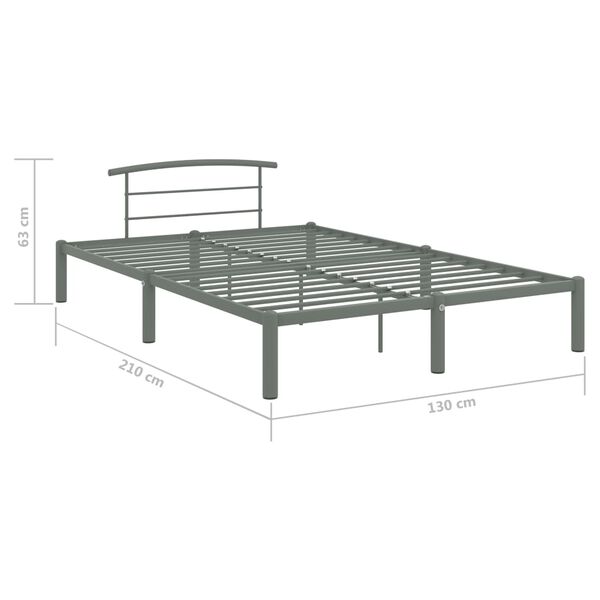 vidaXL Bed Frame without Mattress Grey Metal 120x200 cm
