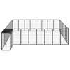 vidaXL 34-Panel Dog Playpen Black 50x100 cm Powder-coated Steel