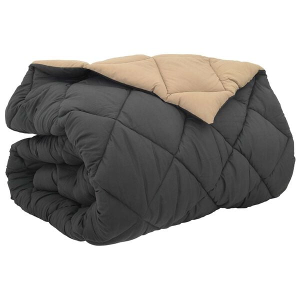 vidaXL Winter Duvet Anthracite and Taupe 240 x 260 cm Microfiber