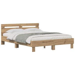vidaXL Bed Frame Artisan Oak 140 x 200 cm Engineered Wood
