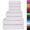 vidaXL 8 Piece Towel Set "FROGN" White 360 gsm