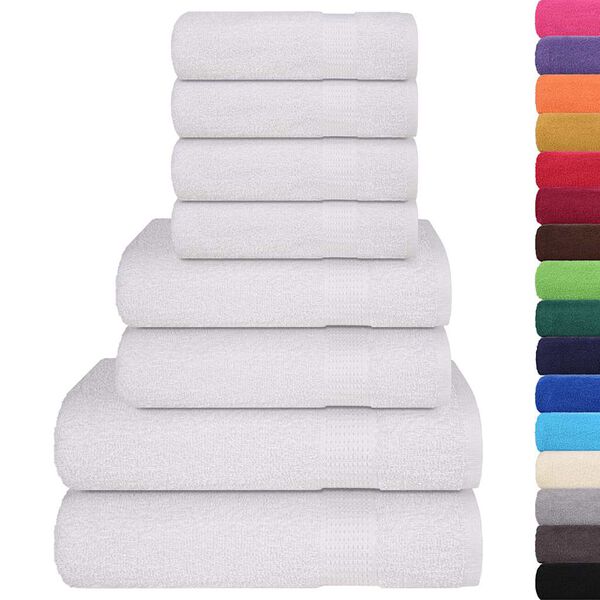 vidaXL 8 Piece Towel Set "FROGN" White 360 gsm