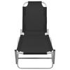 vidaXL Sun Lounger Aluminium and Textilene Black