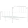 vidaXL Metal Bed Frame without Mattress with Footboard White 107x203cm
