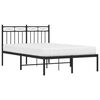 vidaXL Metal Bed Frame without Mattress with Headboard Black 120x200cm