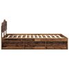 vidaXL Bed Frame with Headboard Old Wood 120 x 200 cm Solid Pine Wood