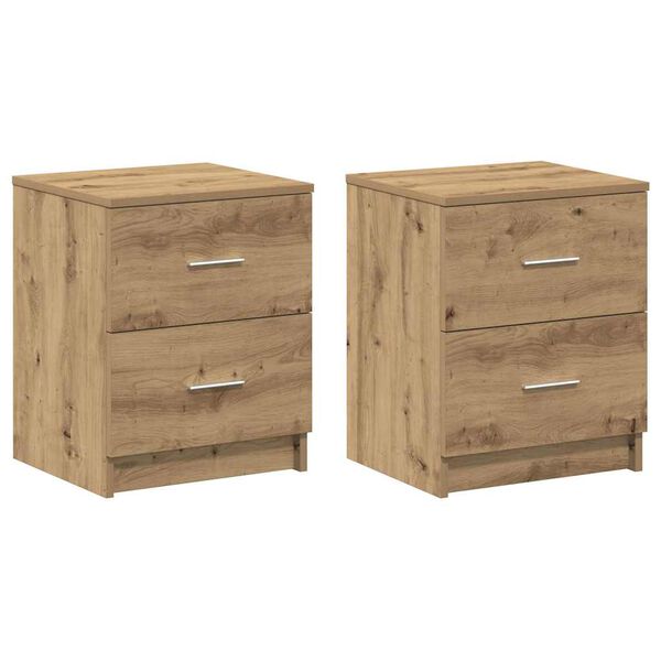 vidaXL Bedside Cabinets 2 pcs with 2 Drawers Artisan Oak 40x36x50 cm