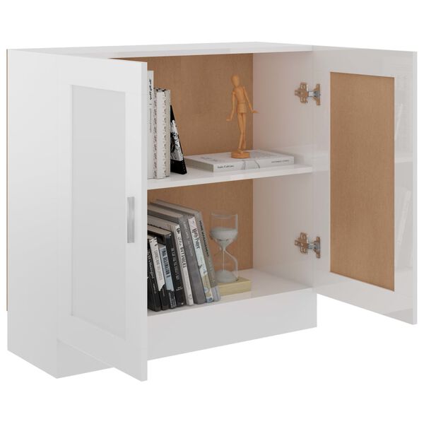 vidaXL Book Cabinet High Gloss White 82.5x30.5x80 cm Engineered Wood