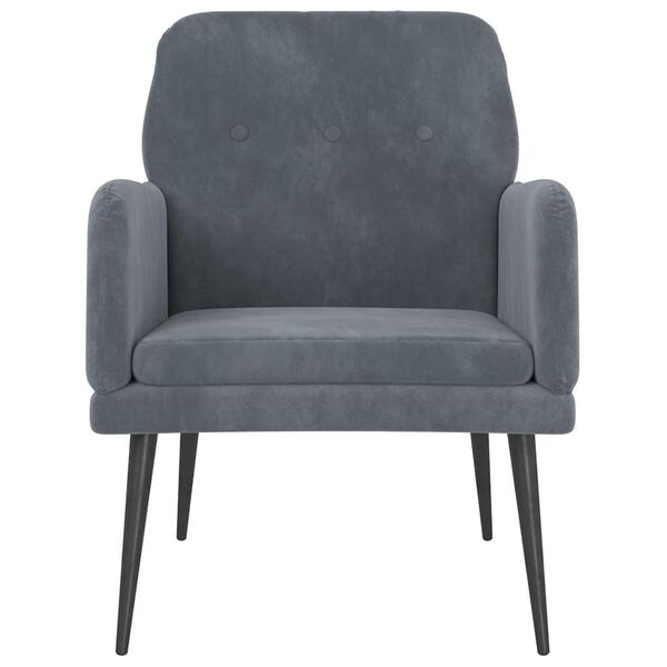 vidaXL Armchair Dark Grey 79 x 62 x 79 cm Velvet
