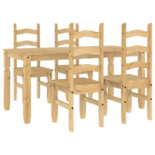 vidaXL 5 Piece Dining Set Panama Solid Wood Pine